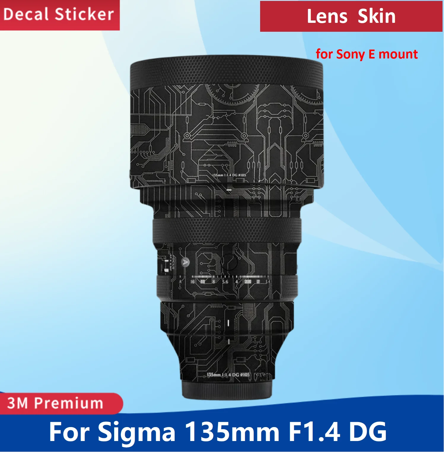 

Для Sigma 135 мм F1.4 DG для SONY E mount, наклейка на объектив, защитная наклейка на кожу, защитное покрытие от царапин