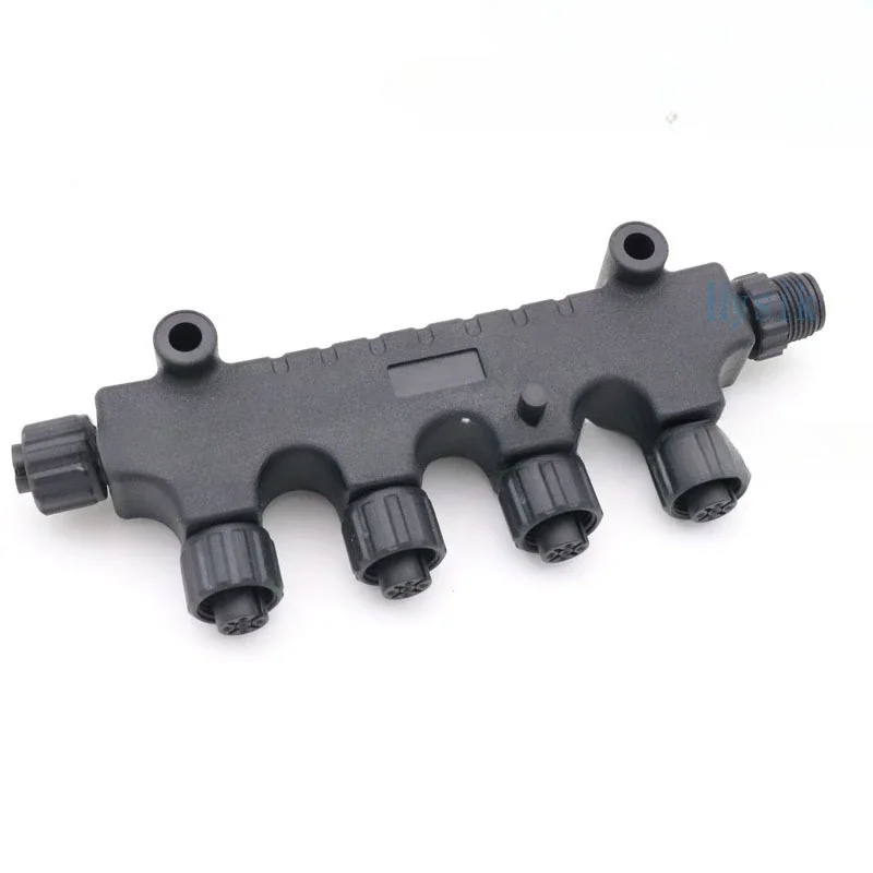 One-to-five T-connector 5-pin, multi-port combination cable M12 aviation plug