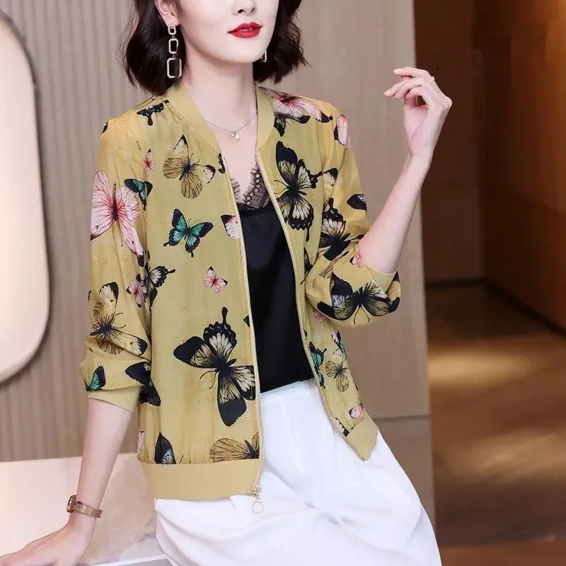 Fashion O-Neck Printed Elegant Floral Shirts Women's Clothing 2024 Spring Summer New Loose All-match Tops Office Lady Blouses