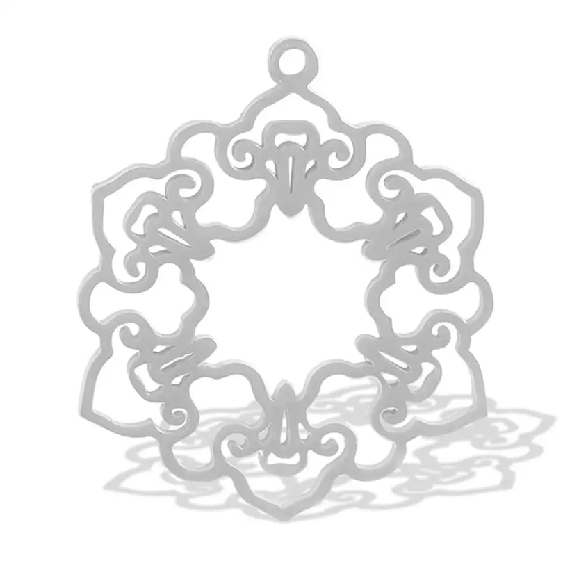 5pcs Silver Color Plant Pendant Rose/Tree Of Life/Lotus/Skull Stainless Steel Pendant Diy Necklace Bracelet Accessories Jewelry
