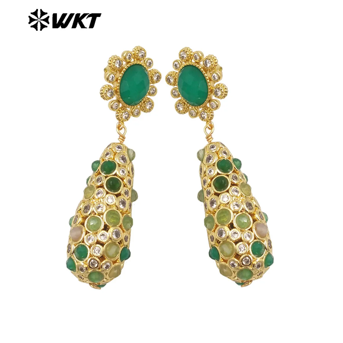 WT-E757 Elegant Fashion Earring With 18K Yellow Gold Plated For Women Perfect Daily Decoration