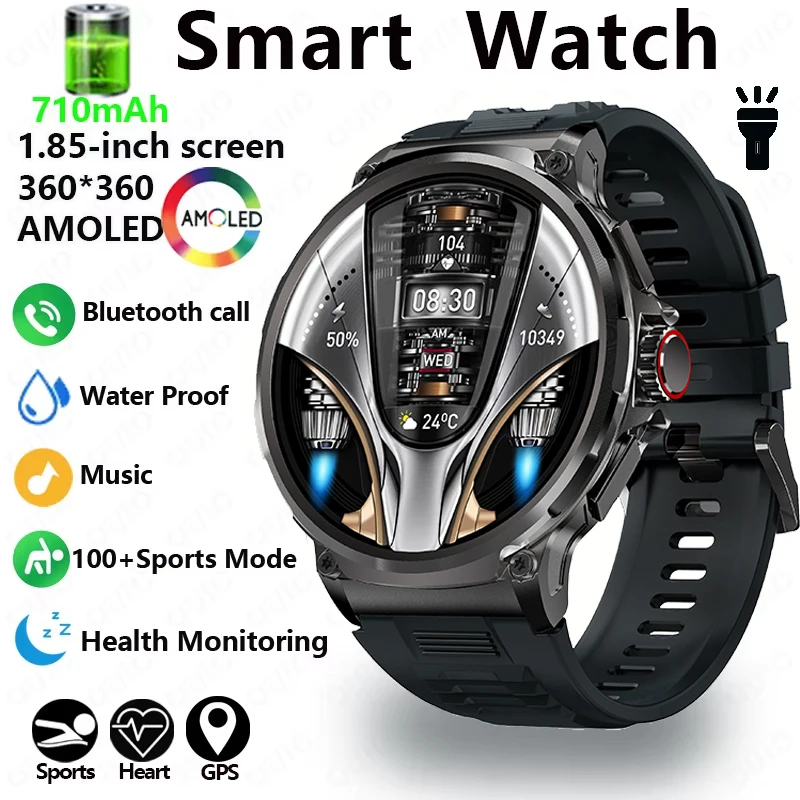 

New V69 Bluetooth Call Smart Watch 1.85 Inch HD Display Men's Sports Fitness Tracker Heart Monitor 710mAh for XIAOMI Android