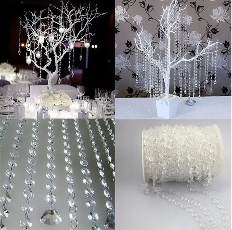 1 Meter Creative Acrylic Transparent Crystal Beads Diamond Garland Curtain Hanging Beads Hanging Beads Decoration Wedding