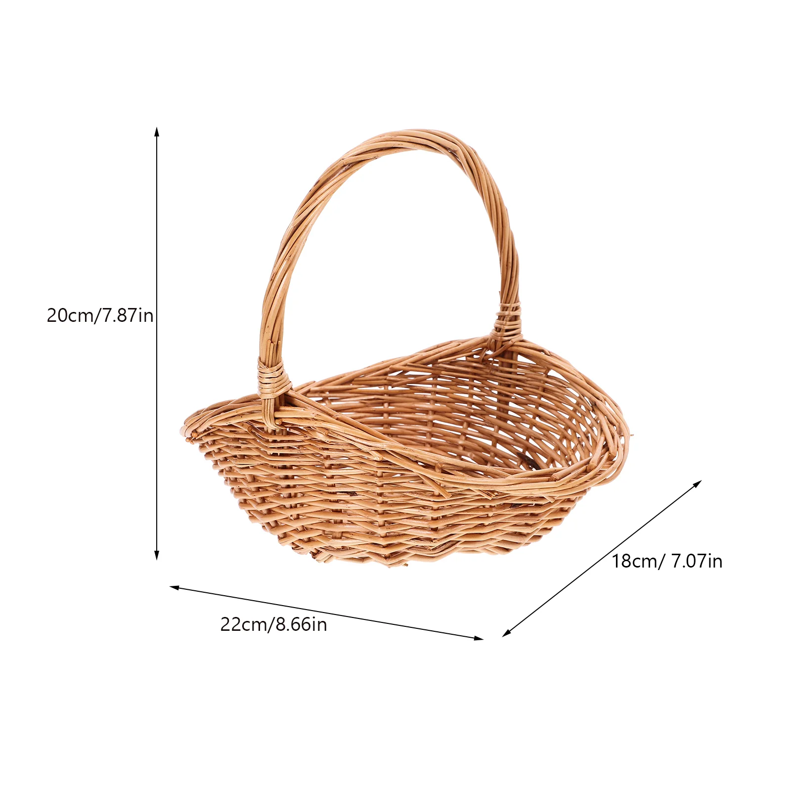 Picnic Basket Handheld Fruit Woven Delicate Grocery Camping Manual Wear-resistant Storage