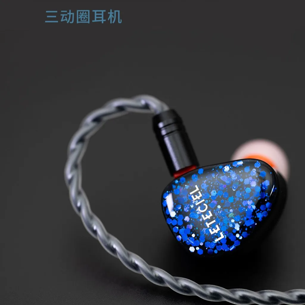 LETECIEL Rock Roll 3 Dinamico HIFI Musica nell'orecchio Auricolari con 3,5 mm 0,78 mm 2 pin 6N OFC Cavo Shark Band IEM