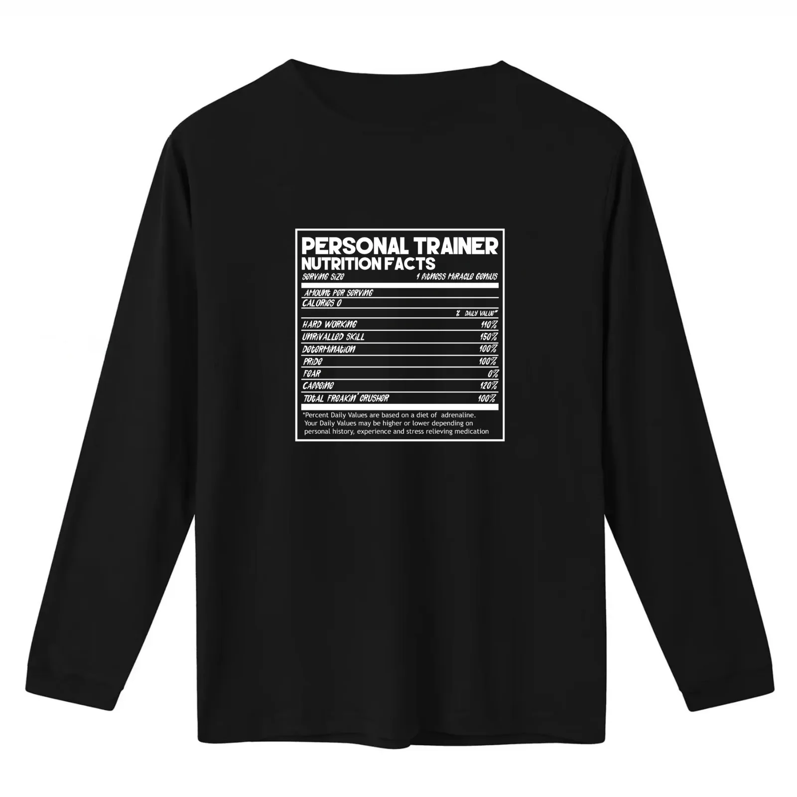 Funny Personal Trainer Nutrition Facts Exercise Workout Tee T-Shirt Summer Casual Cotton Tee Oversized Streetwear Tops