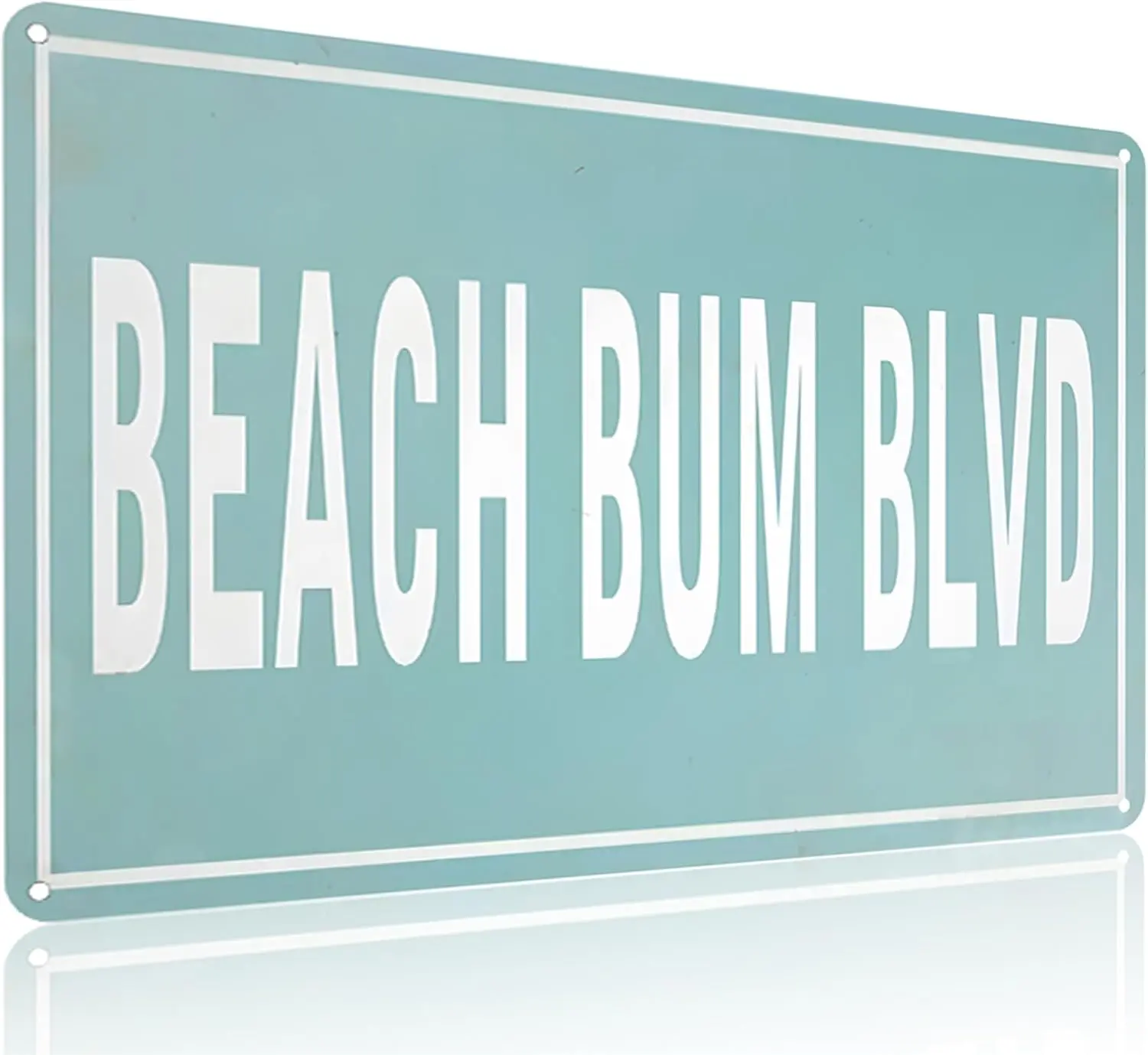 Beach Lovers Gift Vintage Summer Beach Sign Beach Bum Blvd Metal Sign for Lake House Beachy Room Cottage Cabin Deck Decor