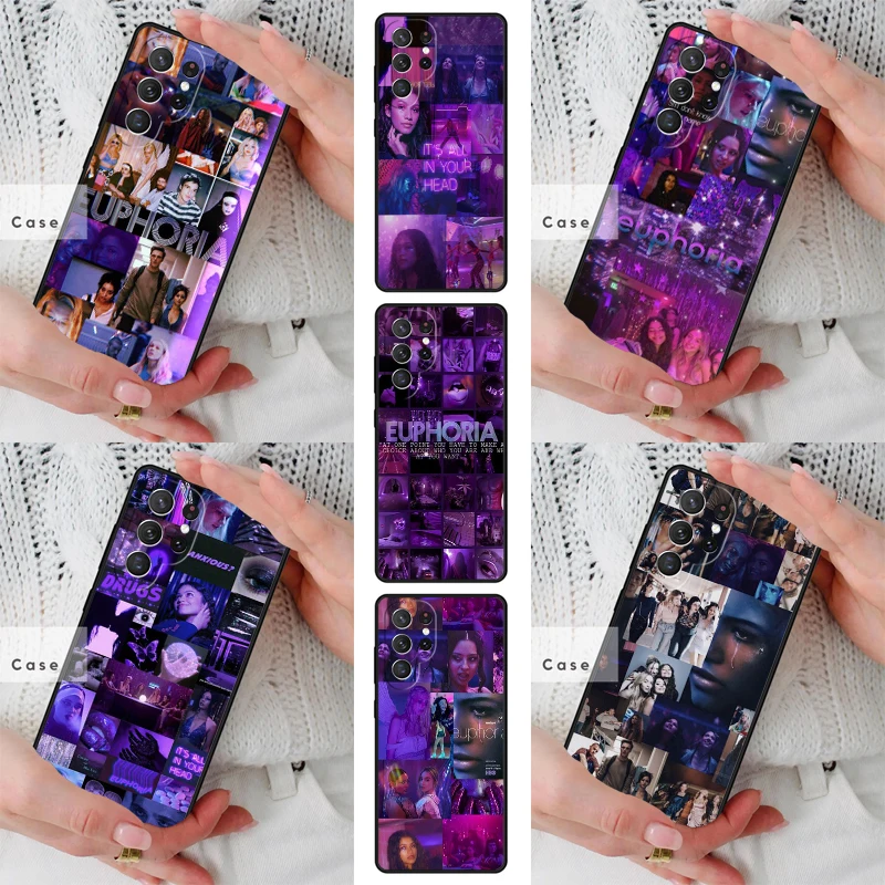 Coque de téléphone en TPU imprimée avec l'inspiration de la série télévisée américaine Euphoria pour Samsung Galaxy S26 S25 S24 S23 S22 S21 S20 Note10 Plus FE Ultra