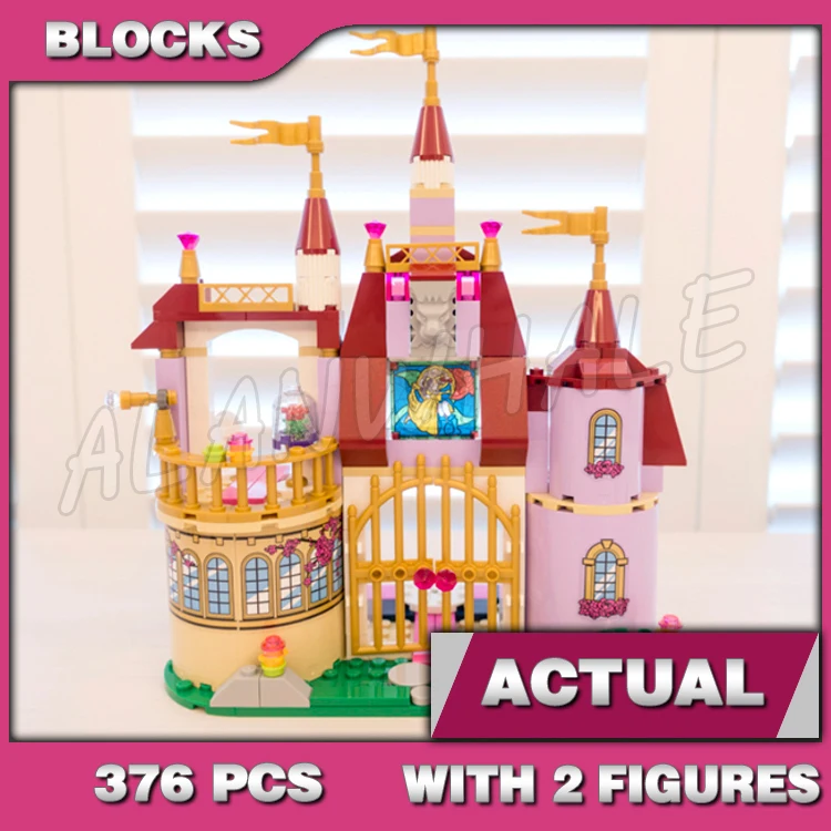 376pcs Princess Royal Girls 2-story Enchanted Castle Beast Revolving Dance 10565 Building Blocks Sets Compatible With Model