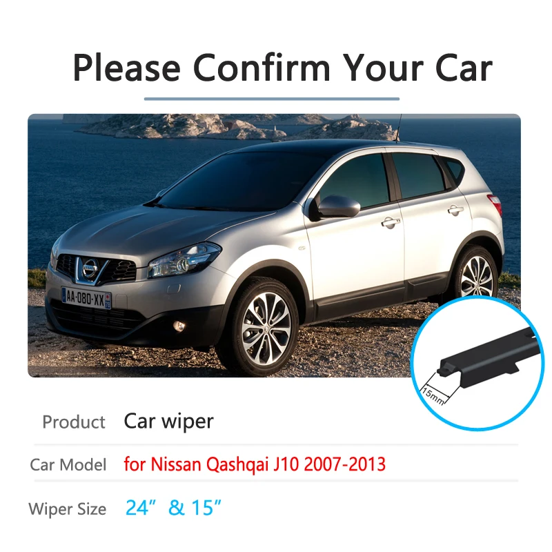 For Nissan Qashqai J10 2006 2007 20018 2009 2010 2011 2012 2013 Windscreen Windshield Wipers Car Accessories Car Wiper Blades