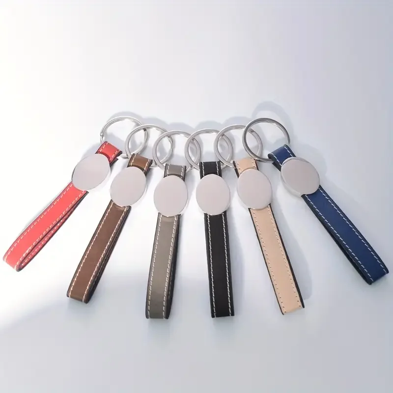 Personalised Name Keychain, Zinc Alloy Keyring - Business Style Custom Laser Engraved Leather Key Pendant as a Unique Gift.
