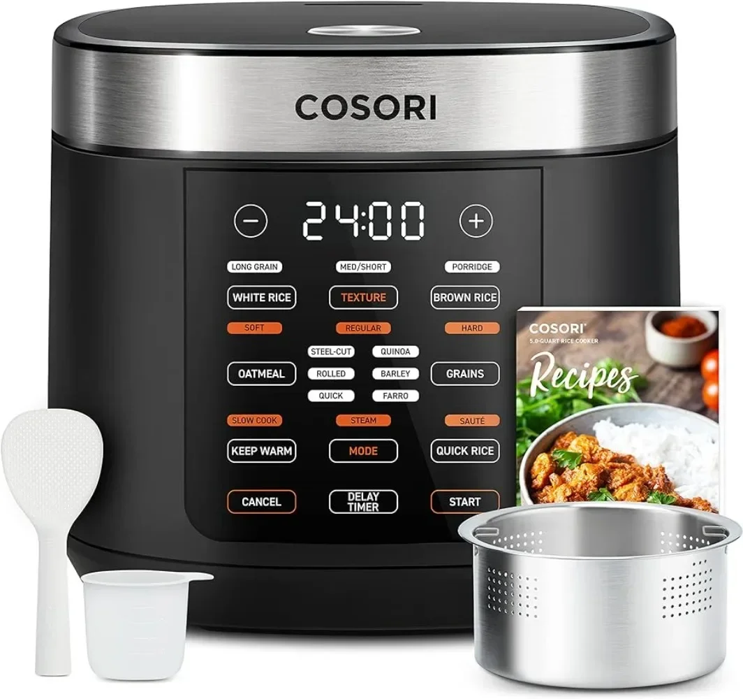 Rice Cooker Maker 18 Functions Multi Cooker, Stainless Steel Steamer, Warmer, Slow Cooker, Sauté, Timer