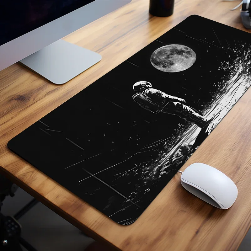 Large Astronaut Moon Landing Gamer Mouse Pad Non-Slip Rubber Desk pad Accessory Office Home Decor Gift Gaming PC keyboard pad