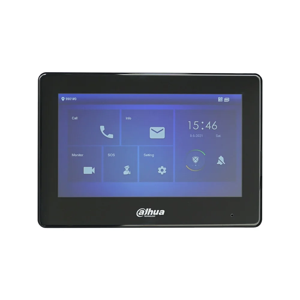Dahua-Multi-Language Video Intercom Monitor, Campainha IP, Monitor PoE Interior, Versão SIP, VTH5421HW, VTH5421HB, 802.3af, 7"