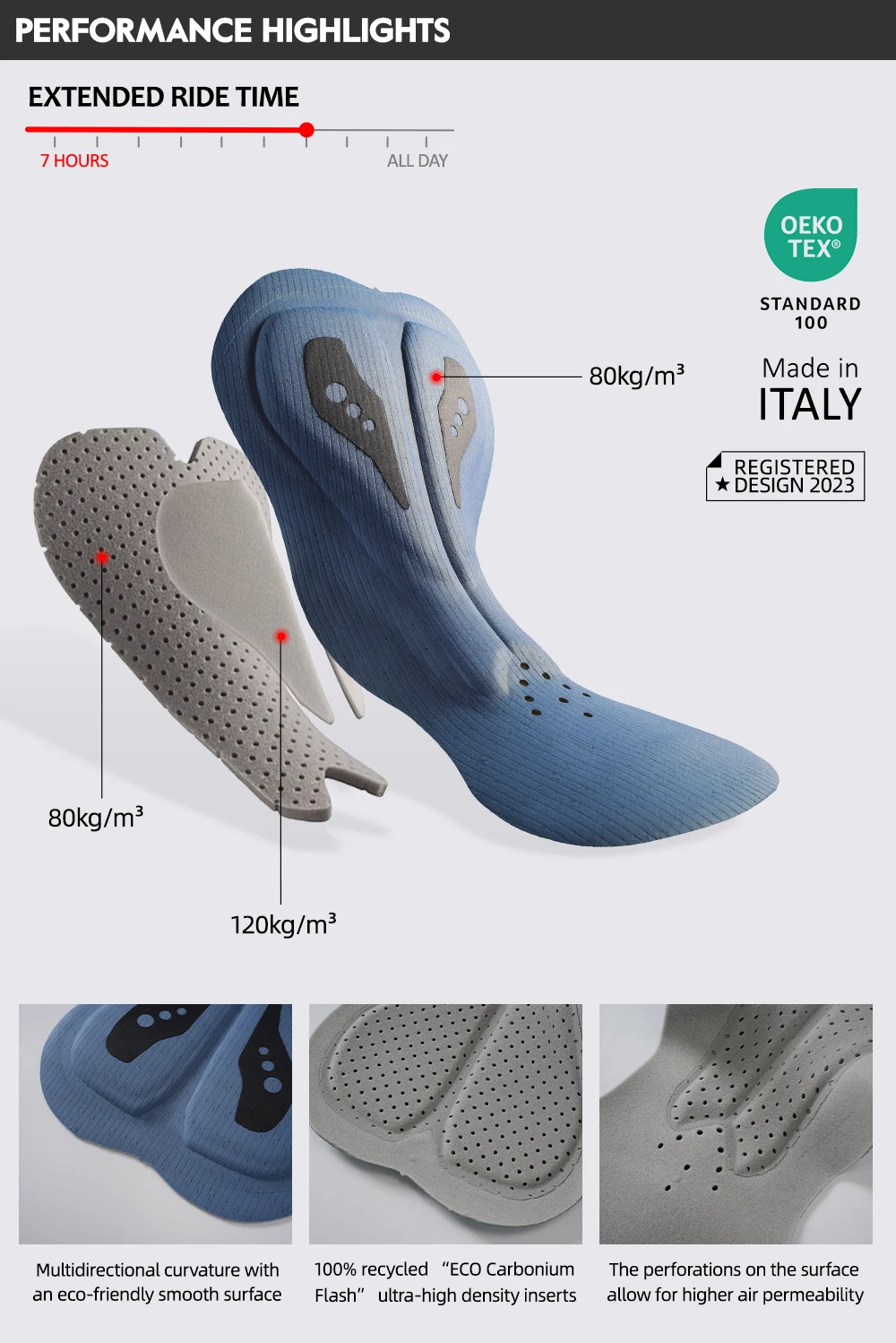 ZRSE Herren-Radhose mit Trägern, 7H, Italien, gepolstert, atmungsaktives Material, Herren-Fahrradbekleidung, MTB, Rennrad, Frühling, Sommer, bequem zum Radfahren. – Detail 6