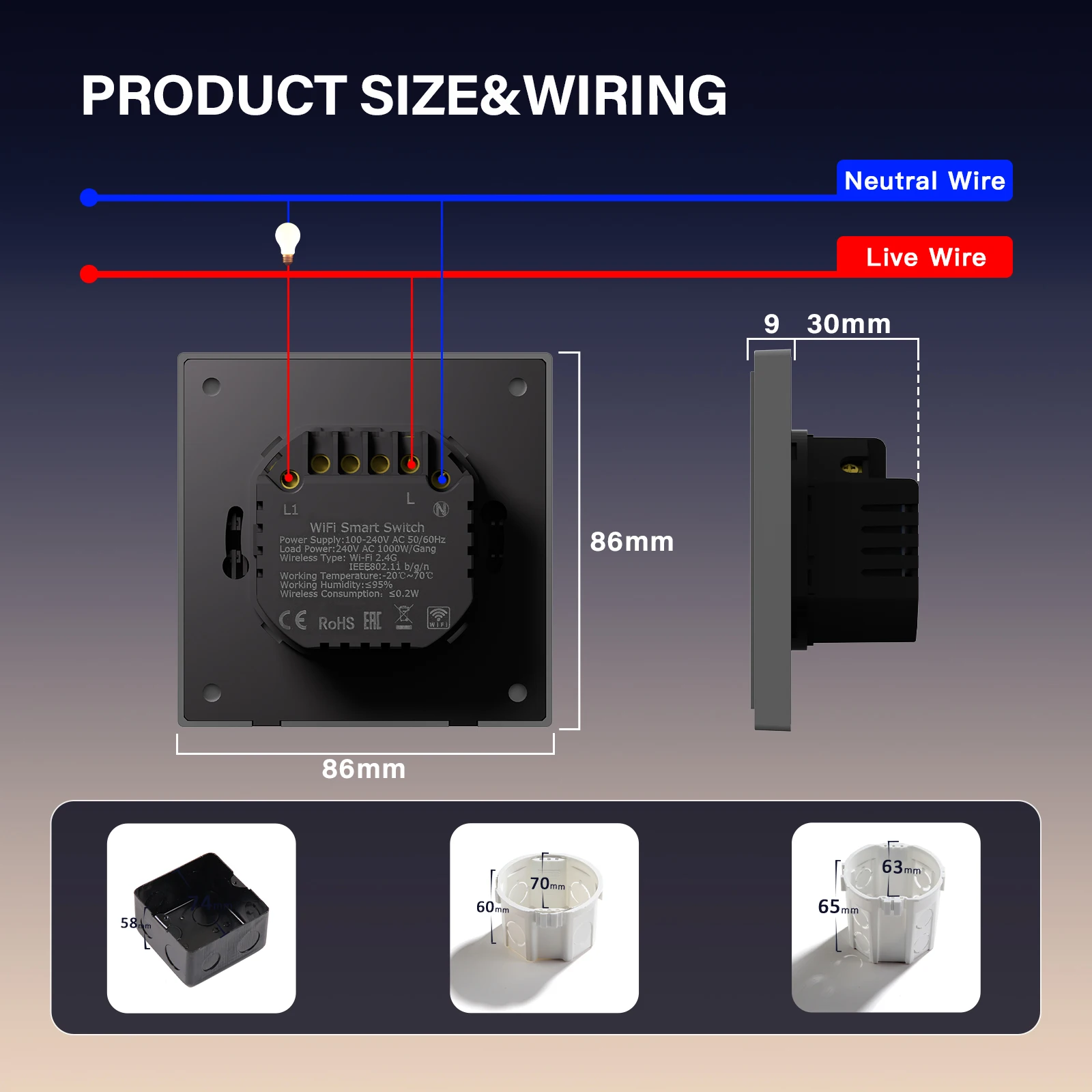 BSEED 1/2/3/4Gang 2Way Zigbee Smart Click Button Switch Smart EU Socket With AC Plastic Frame Work With Tuya Smart Life Alexa