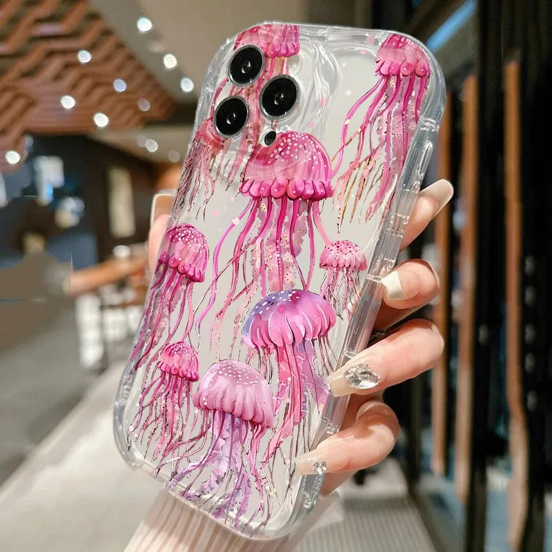 Vivido Medusa Modello Trasparente Cassa Del Telefono Per Xiaomi 14T Pro 13 12 11 Lite 5G 15 14 13 12 11 Antiurto Morbido TPU Della Copertura Posteriore
