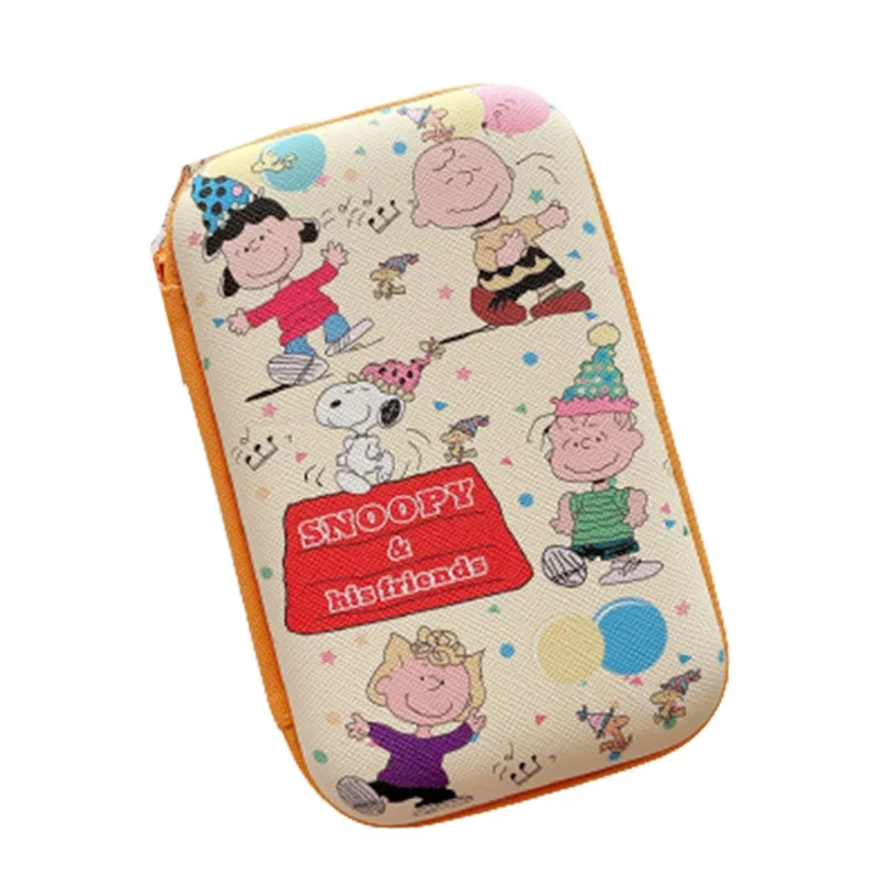 Snoopy  Data Cable Storage Bag Anime Travel Portable Digital Product Organizer Cartoon Earphone Carry Case Mobile Power Bags