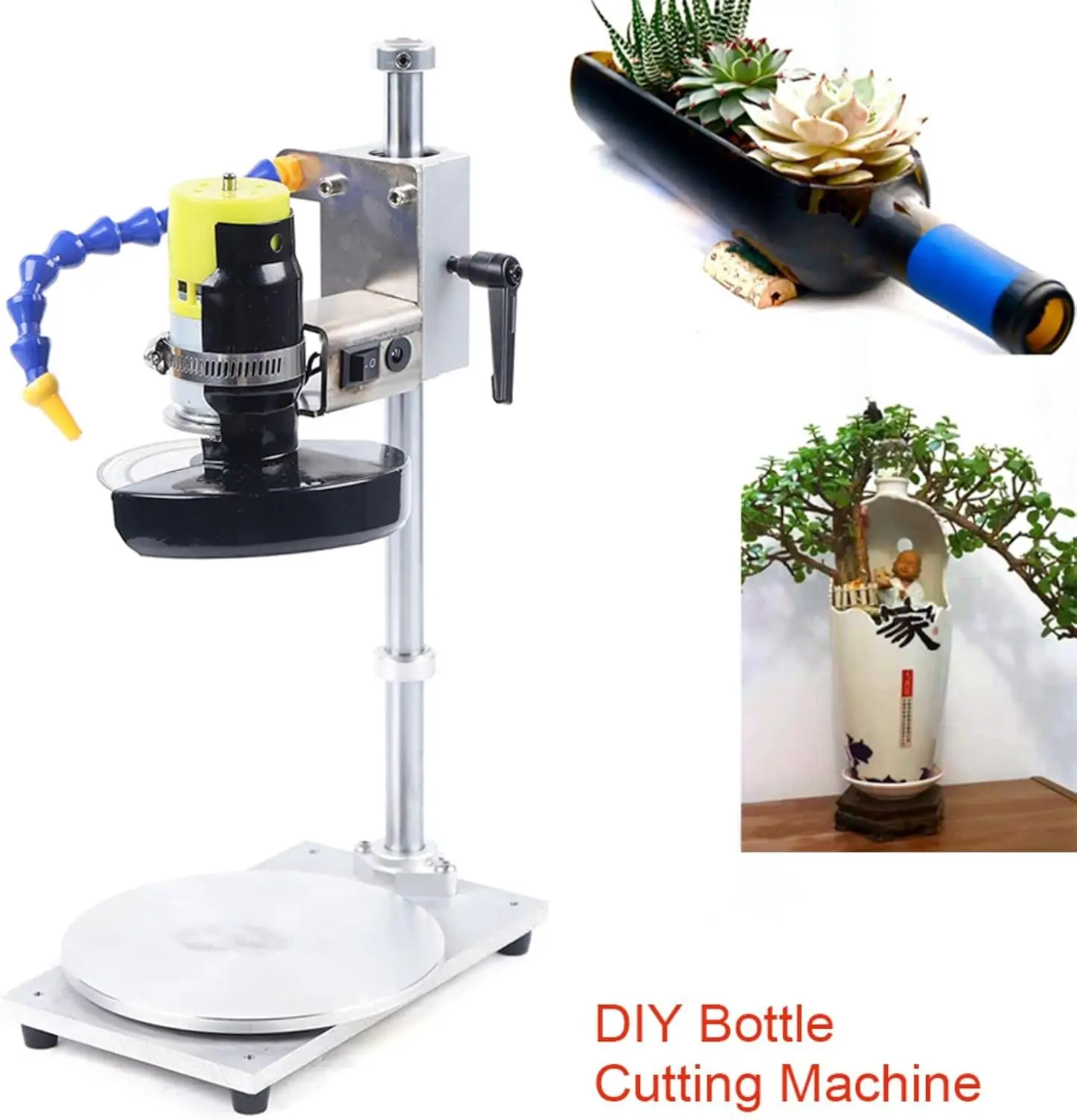 Cutter, Electric DIY Machine for Cutting Bottles, Wine Bottle Cutting Tool Kit for DIY Projects Round/Square/Irregular Glass or