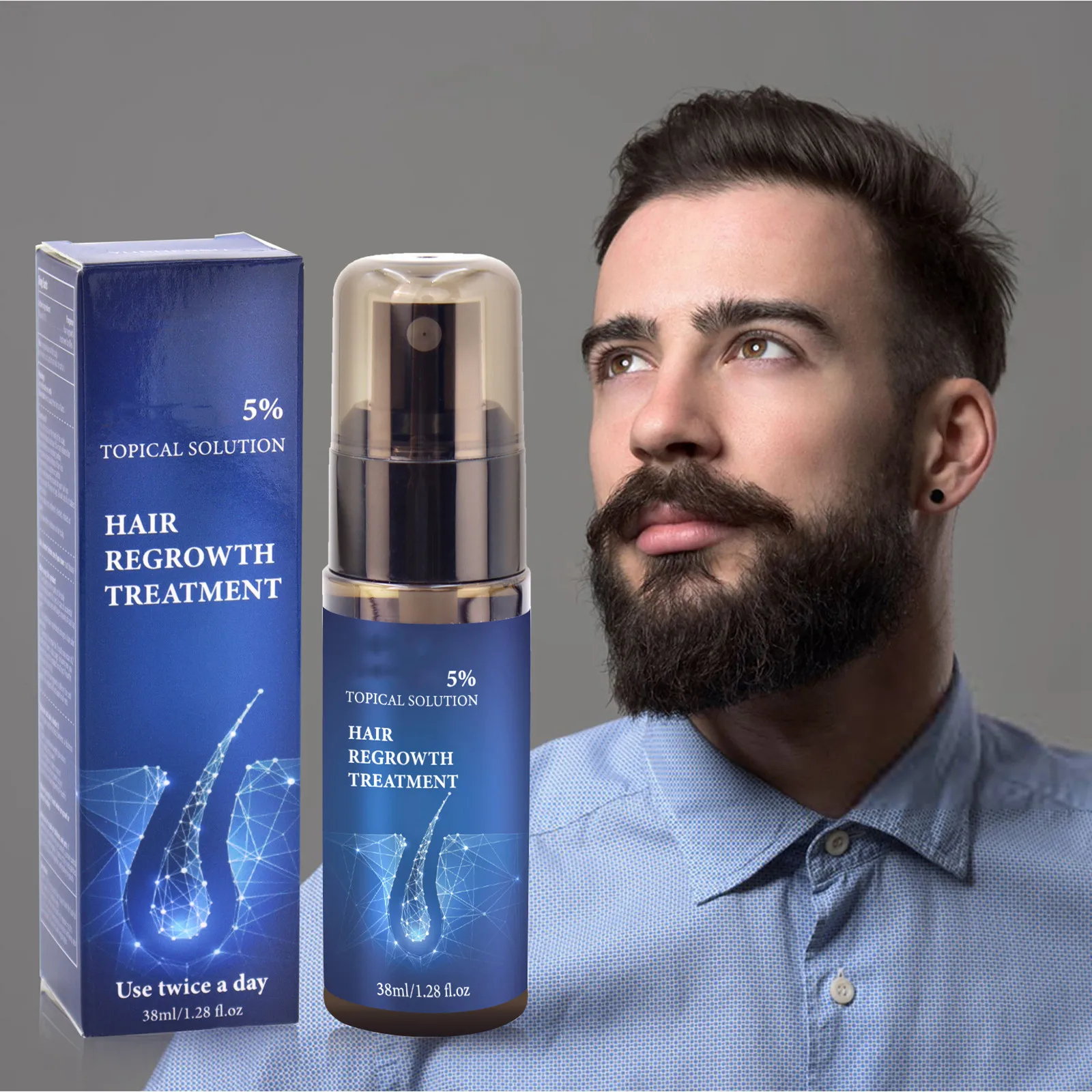 Solution For External Use 60ml/spray Stops Hair Loss In Men Accelerates Hair Growth Naturally Reactivates Shrunken Follicles