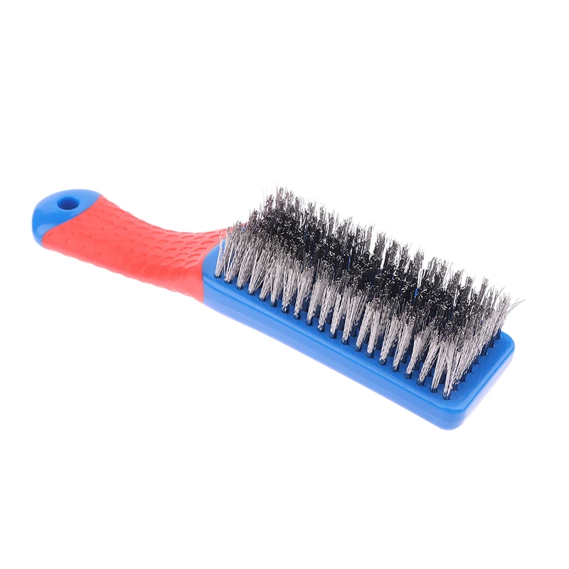 Heavy Duty Stainless Steel Wire Brush With Comfortable Plastic Handle - Perfect For Removing Rust, Welding Slag, Dirt, And Paint