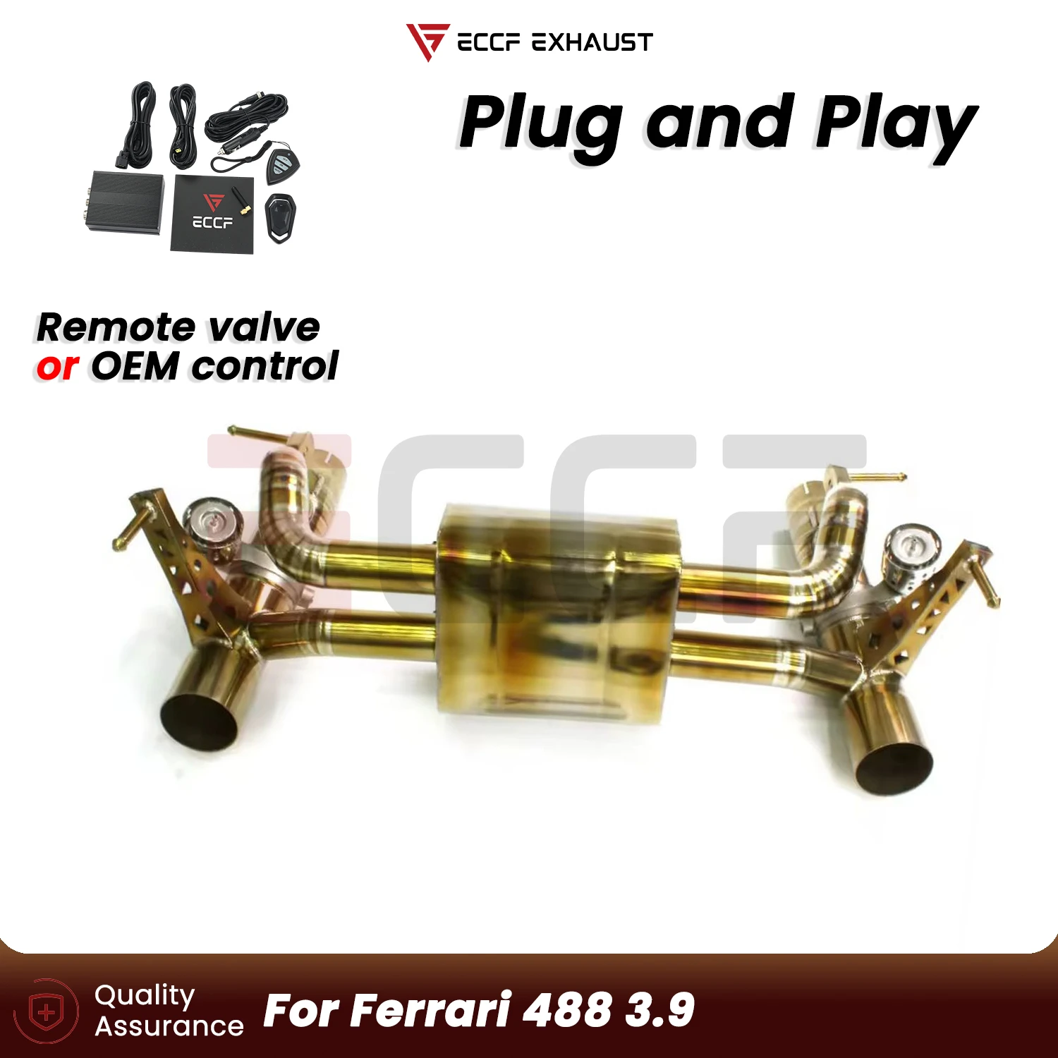 Sporty Pneumatic Valve Titanium Catback Exhaust System For Ferrari 488 3.9 Plug and Play Performance Upgrade Easy Installation