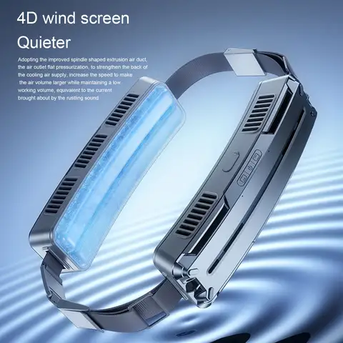 ventilatore con cintura di ghiaccio Ventilatore portatile intelligente appeso in vita Mini USB Raffreddamento Ghiaccio Ventilatore sportivo all'aperto Piccolo ventilatore portatile Dispositivo di raffreddamento estivo