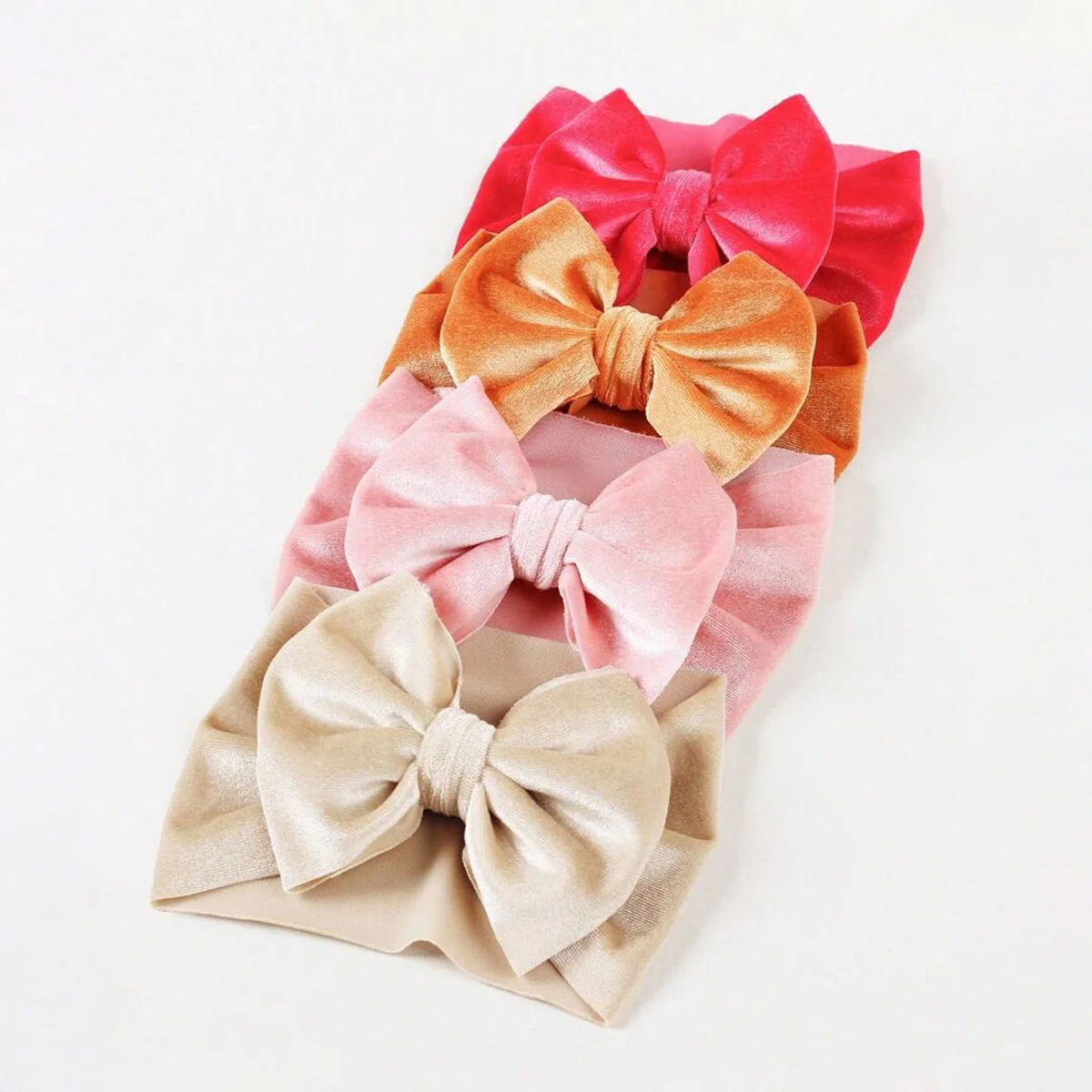 4 шт., бархатные повязки на голову для девочек, на осень/зиму