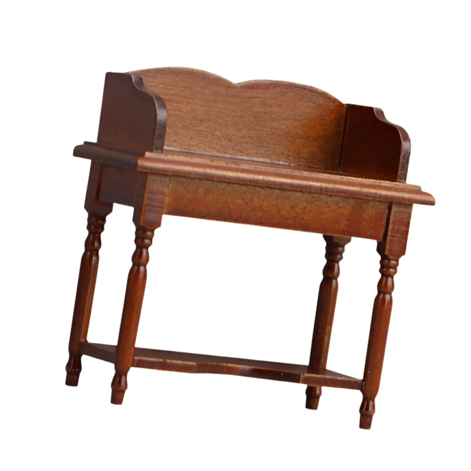 Wooden Dollhouse Desk Model Decoration 1:12 Scale Handmade Realistic Vanity Table for Decor DIY Scene Dolls House Accessories