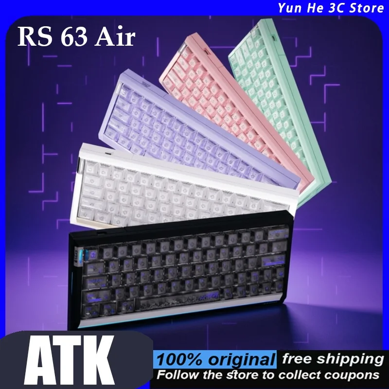 ATK RS 63 Air Magnetic Keyboard 64-Key Mechanical Wired 8K 0.28ms Polling Rate Hot-Swappable Custom Gaming Keyboard for  Esports