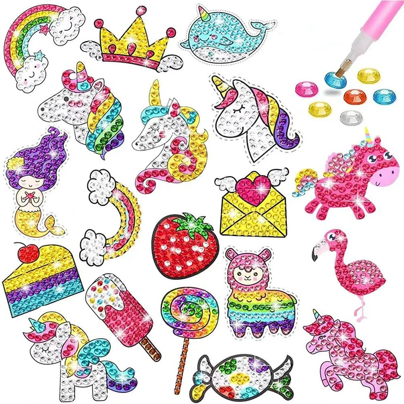 Make Diamond Stickers Kids 5D Painting Arts Crafts Girls Boys Kids Gem Craft Activities Kits Premium Diamond Art Pomysły na prezenty Zabawka