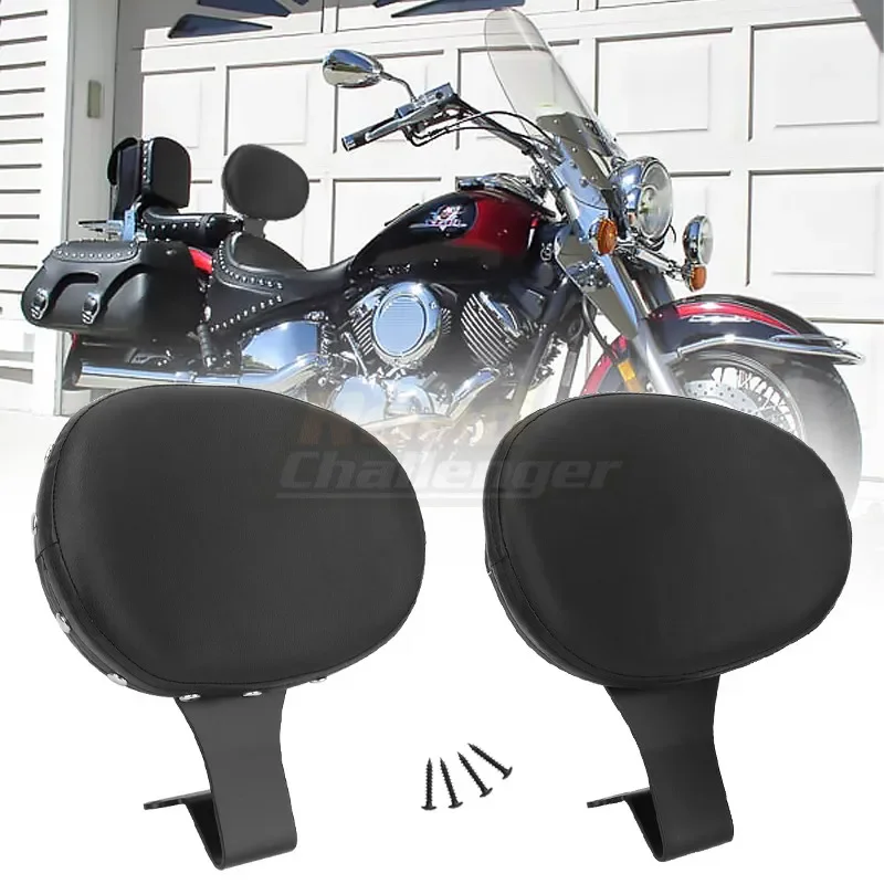 Synthetic Leather Motorcycle Backrest Sissy Bar Back Rest Cushion Pad Seat Cover For Yamaha V Star 1100 XVS 1100 Drag Star 98-18