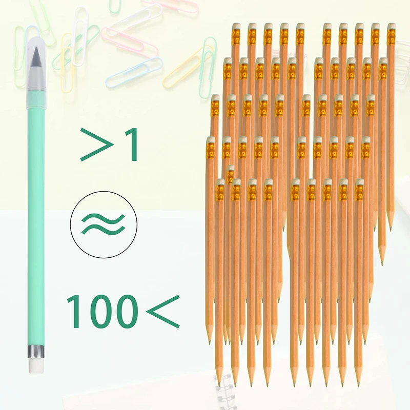 70Pcs Inkless Pencil Reusable Everlasting Pencil with Eraser Forever Pencils for Home School Office Writing Drawing