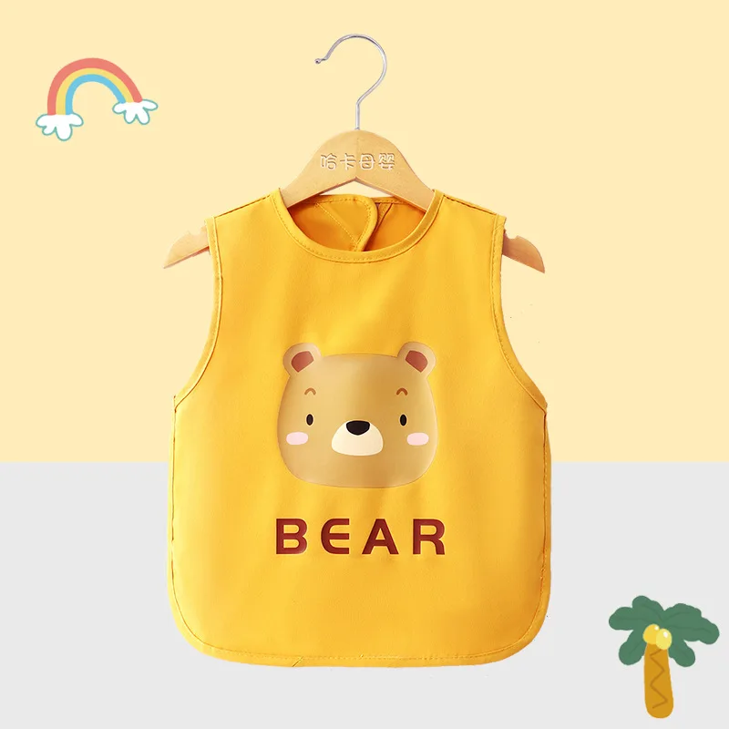 Celemek Bayi 1-3 Tahun, Lucu, Warna-warni, Motif Kartun, Anti Air, untuk Makan, Menggambar, Lengan Panjang, untuk Bayi yang Belajar Makan Sendiri