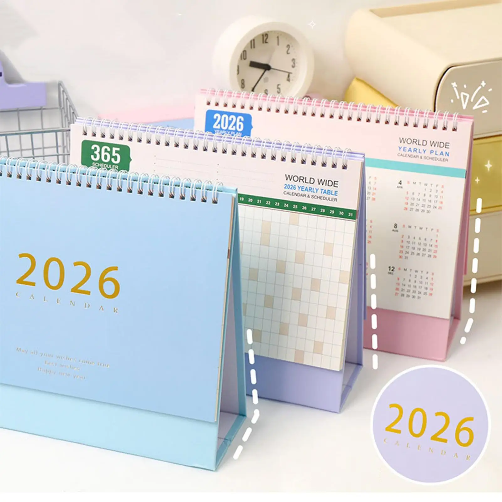 2026 New YearDesk Calendar 2026 Planner Schedule Calendar Desktop Decoration Plan Check Note book for Home Indoor School Office