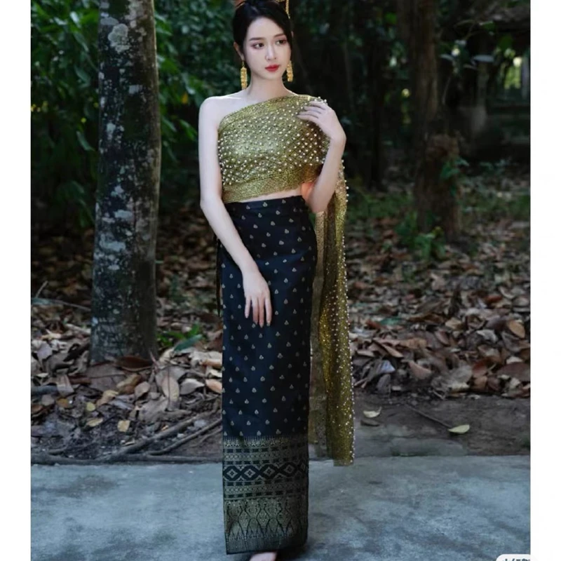 Dai Nationaliteit Stijl Tube Top Rok Set Traditionele Festival Feest Fotografie Thailand Kleding Kostuums