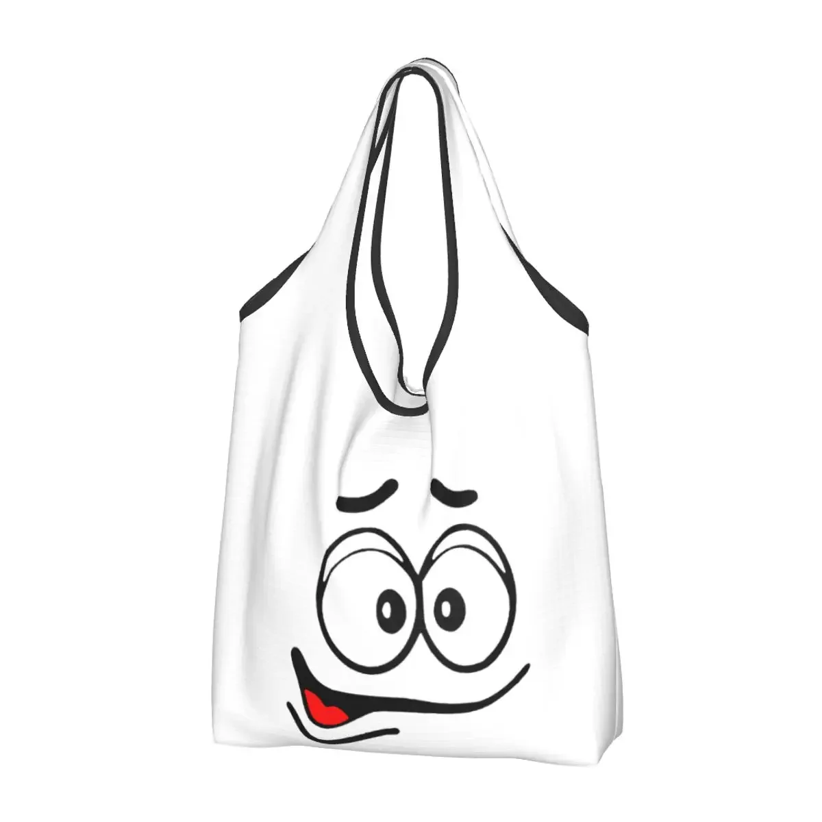 Bolso de compras personalizado con caras de caramelo naranja y Chocolate de dibujos animados para mujer, bolso de compras portátil de gran capacidad para comestibles