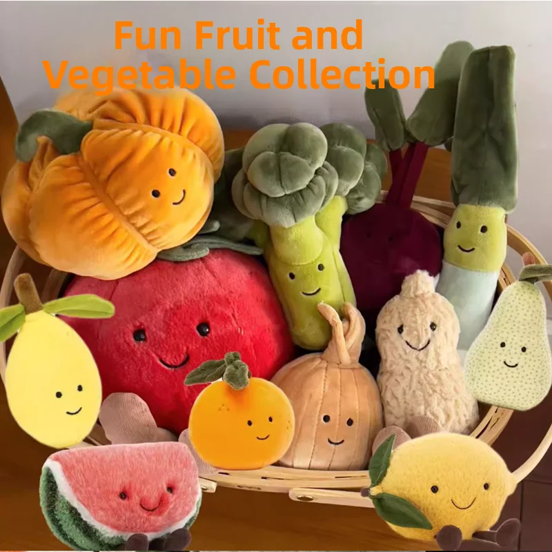 Juguetes de Peluche de Frutas y Verduras, Muñecos Suaves, Regalo Divertido para Niñas, Patata, Maíz, Plátano, Zanahoria, Juguetes de Peluche de la Marca Aono para Niños