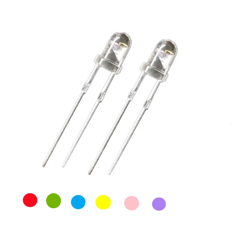 

F3 LED High bright 3mm round diode bead white warm red green blue pink yellow orange UV light chip 1000PCS