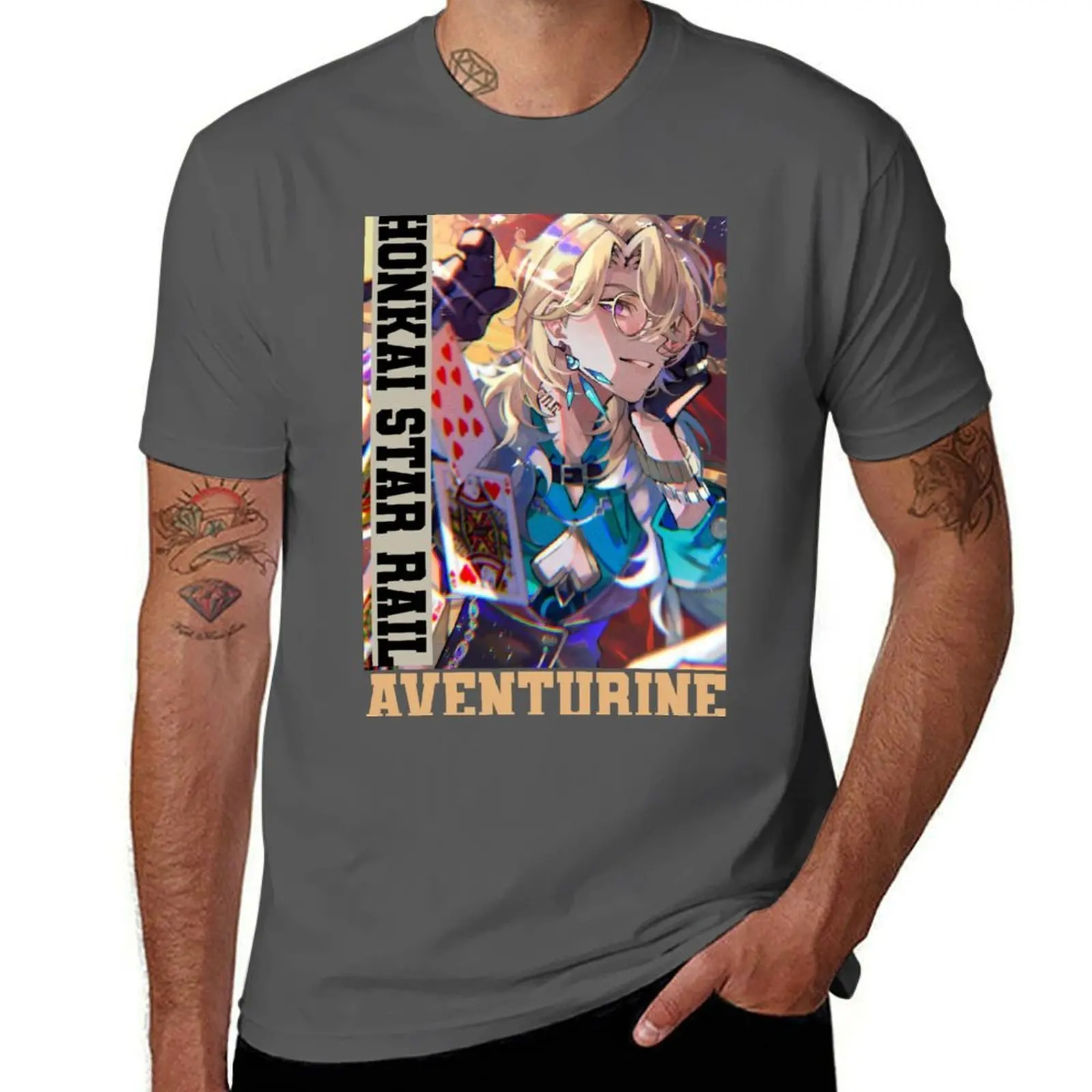 

Rail Honkai Aventurine Star - T-Shirt Work Outdoor Short Sleeve Tee
