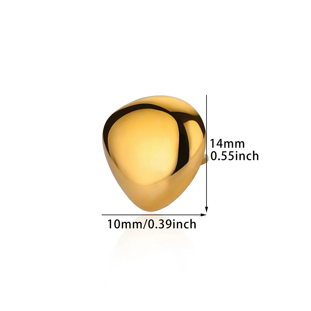 French Romantic Smooth Love Heart Rings For Women Men Gold Color Stainless Steel Ring Wedding Enagement Feamle Jewelry Gift
