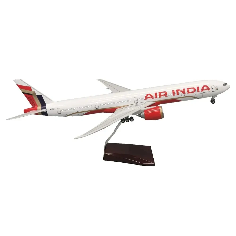 Scala 1:157 Diecast Aereo B777 Neo Air India 47 cm Aerei Giocattoli Bambino Resina Assemblare Modello Con Luce A LED Souvenir Giocattolo Aerei