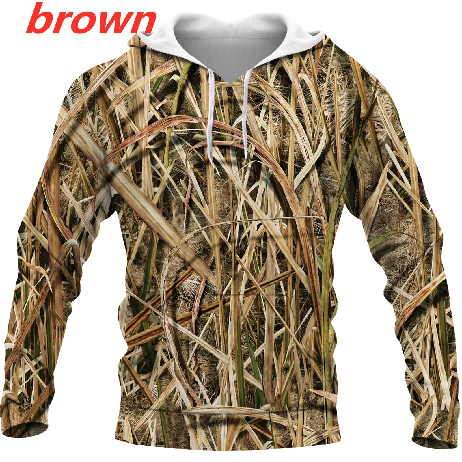 

2025 Fashion Hunting Camo Hoodie Rainbow Leaves Weeds Camouflage Pattern 3D Print Sweatshirt Casual Long Sleeve Pullover