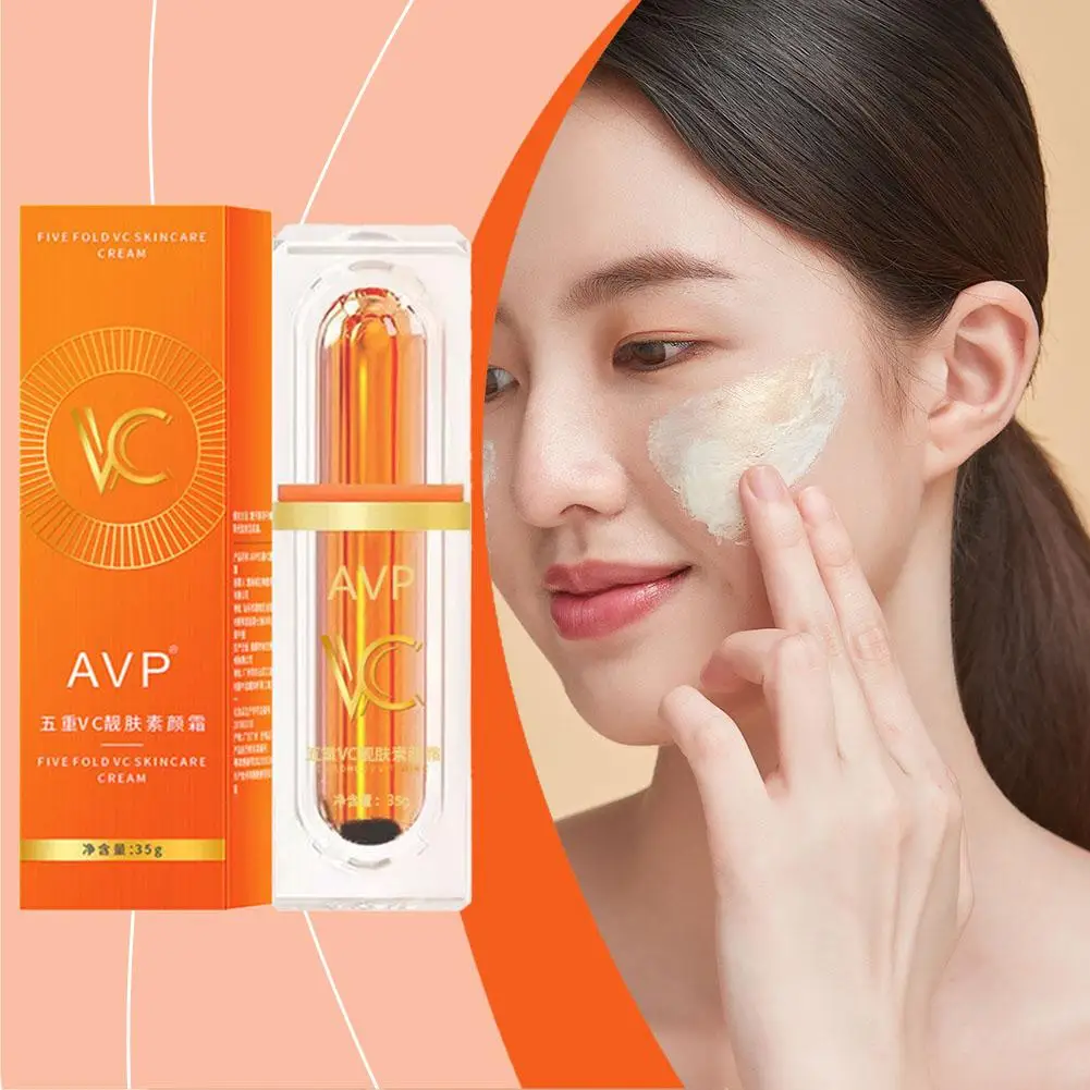 5 ชิ้น Vitamin C ครีมไวท์เทนนิ่งห้า VC Tone Up Cream Moisturizer Anti Aging ริ้วรอยจุดด่างดํา Remover Brightening Skin Care