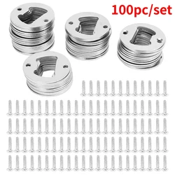 25/100Pc Round Metal Strong Polished Bottle Opener Insert Parts BBeer Opener Bar Drinking Accessories Round DIY Bottle Opener