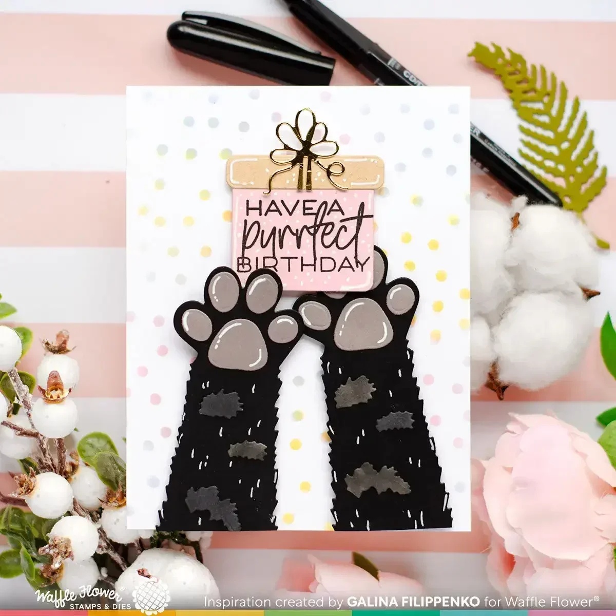 2023 November New Cat Paws Up Bookmarks Metal Cutting Dies Scrapbooking For Craft Greeting Card Making No Clear Stamps