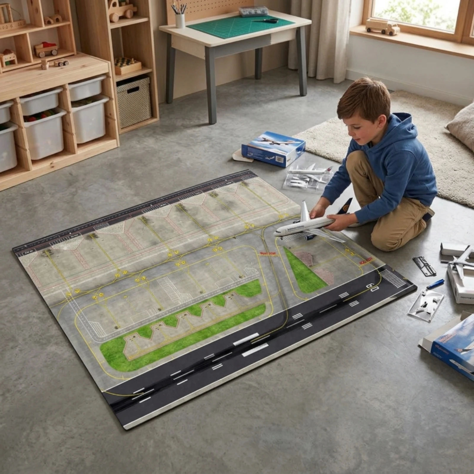Airport Scene Board Realistic Airport Diorama Base Model Framed Printed for Collectors, Aircraft Displays - view 5