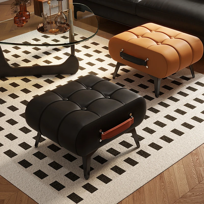 

Leather Door Stool Vanity Chair Home Decor Shoe Changing Bench Entrance Stool Leather Sofa Light Luxury Fashion Shoe Bench