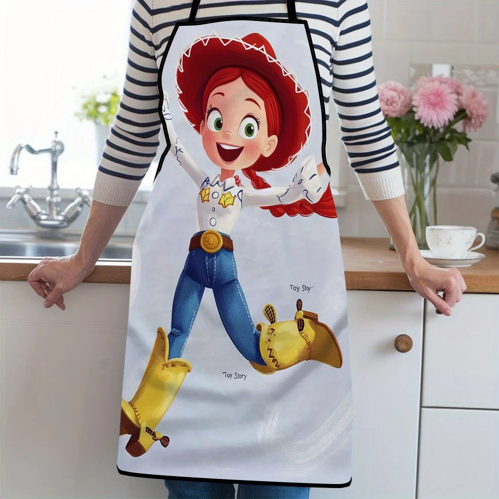 قطعة واحدة من مريلة جيسي كاوبوي - بدون أكمام، بتصميم مطبوع ملون، مثالية للصياغة والخبز والرسم والتنظيف المنزلي ومستلزمات المطبخ