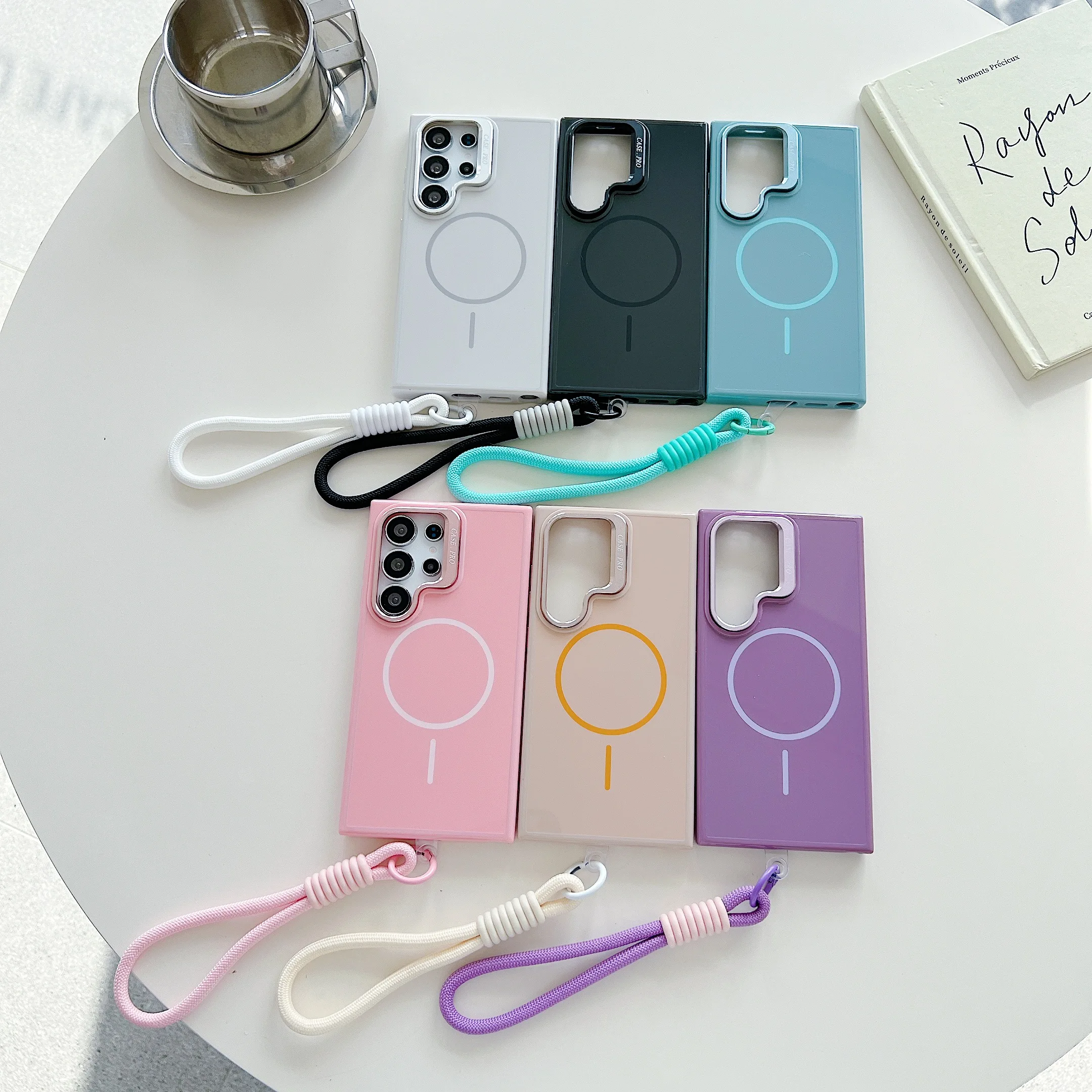

With Lanyard Lens Bracket Anti-drop Anti-fingerprint TPU Material Phone Case For Samsung S26 S25 S24 S23 S22 Plus Ultra FE EDGE